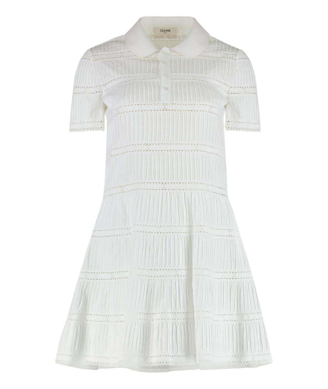 CELINE Белое хлопковое повседневное платье, фото 1