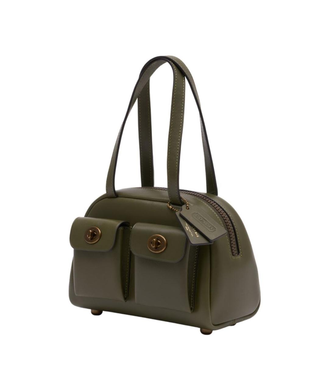 COACH Зеленая кожаная сумка через плечо, фото 2