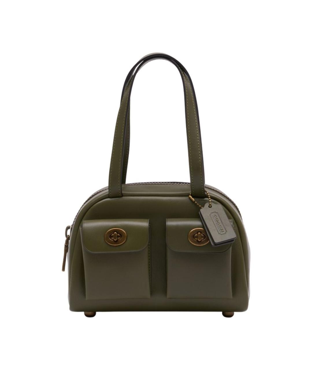 COACH Зеленая кожаная сумка через плечо, фото 1