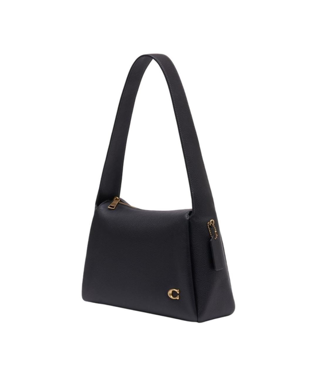 COACH Черная кожаная сумка через плечо, фото 2