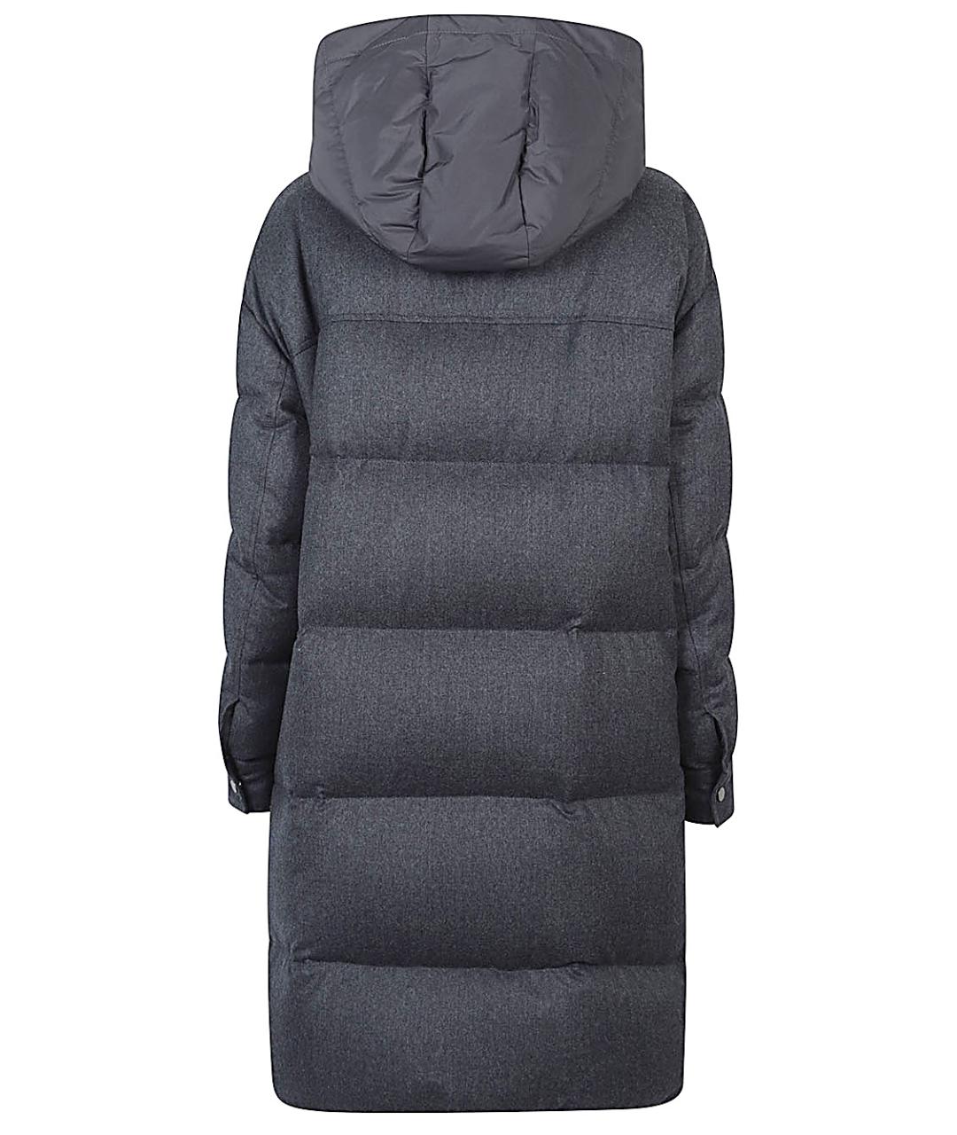 BRUNELLO CUCINELLI Серый шерстяной пуховик, фото 2