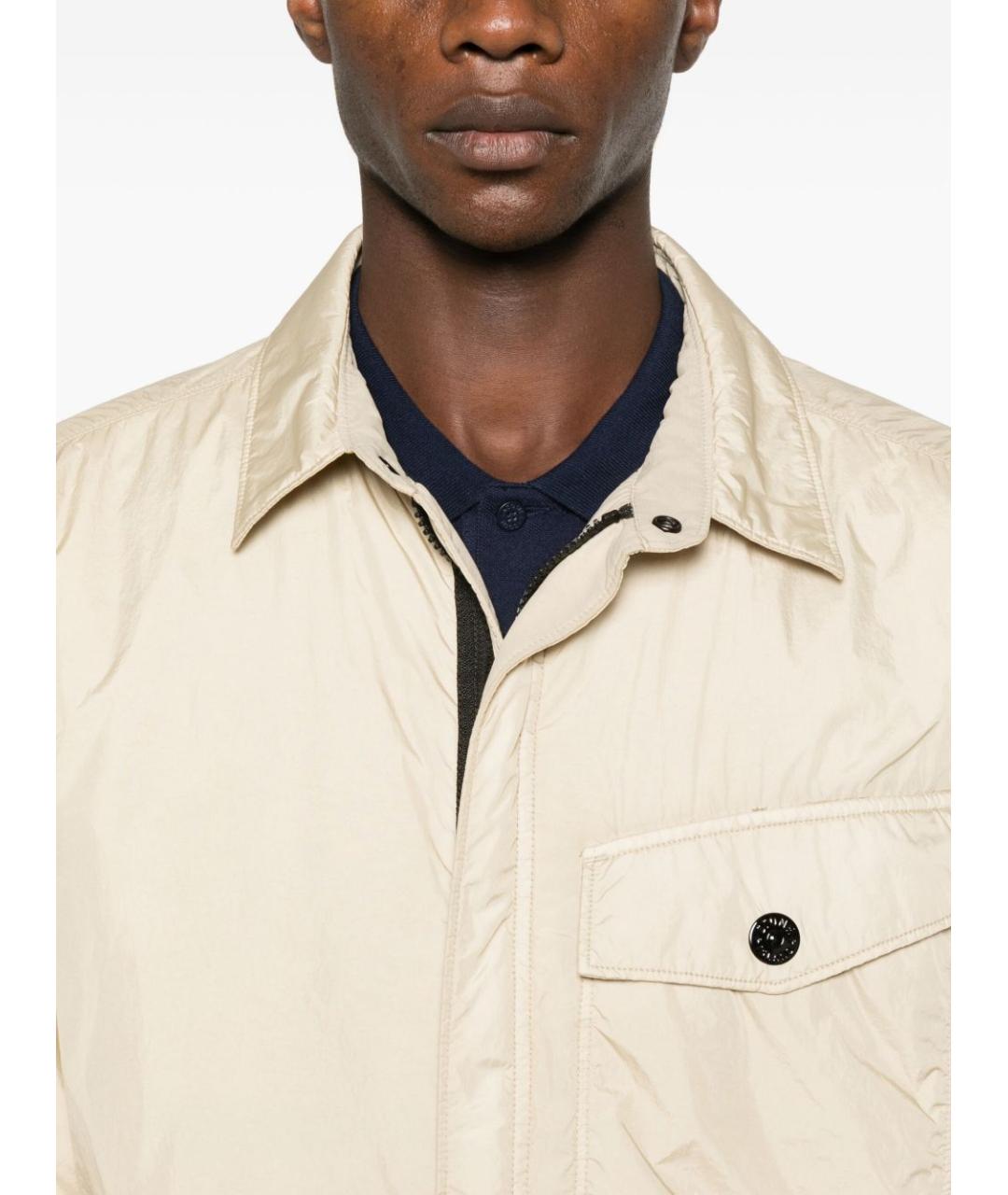 STONE ISLAND Бежевая полиамидовая куртка, фото 5