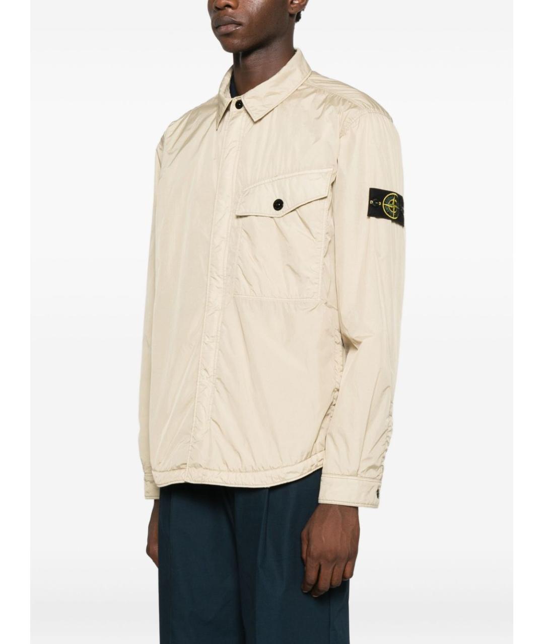 STONE ISLAND Бежевая полиамидовая куртка, фото 2