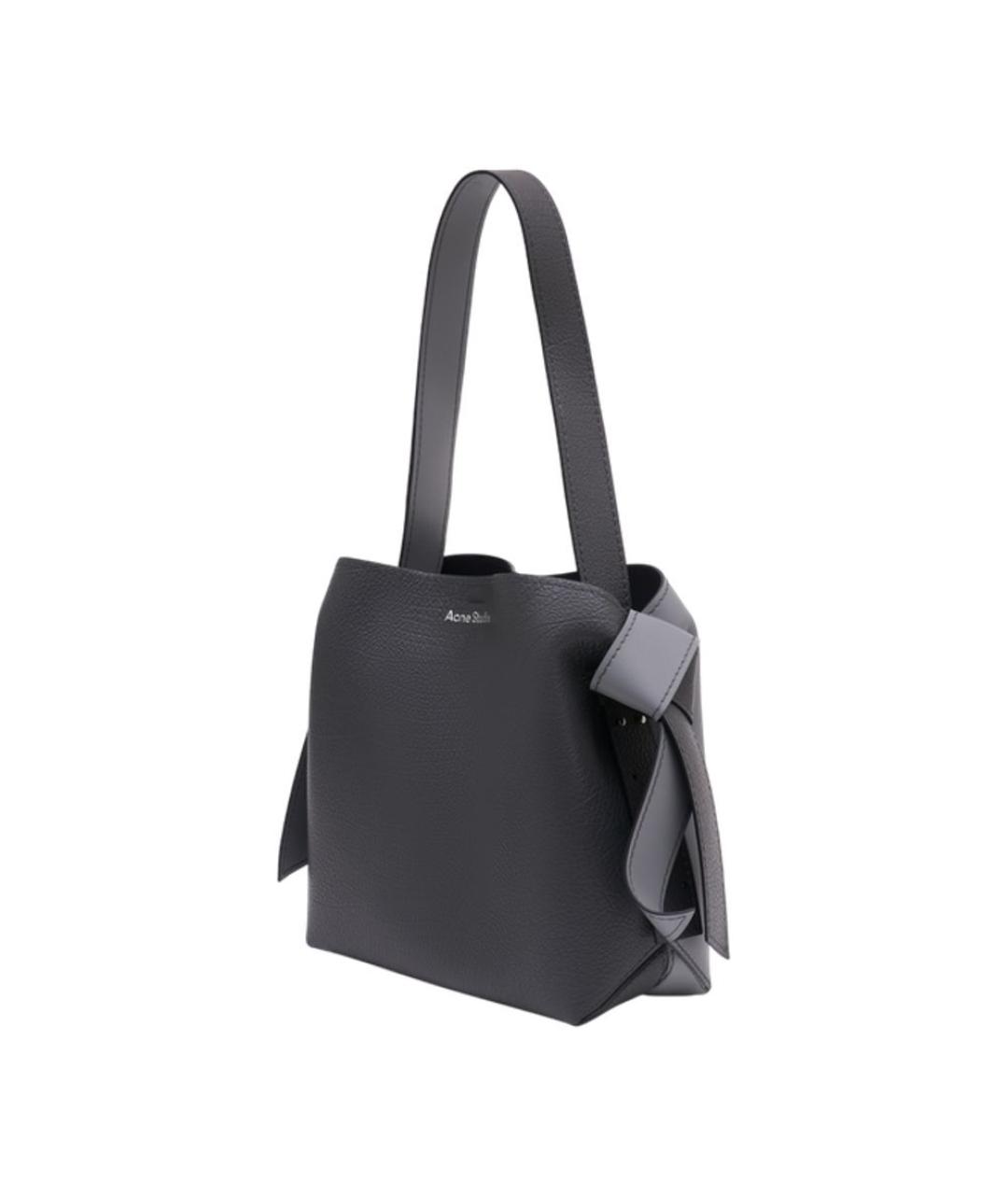 ACNE STUDIOS Серая кожаная сумка на плечо, фото 2