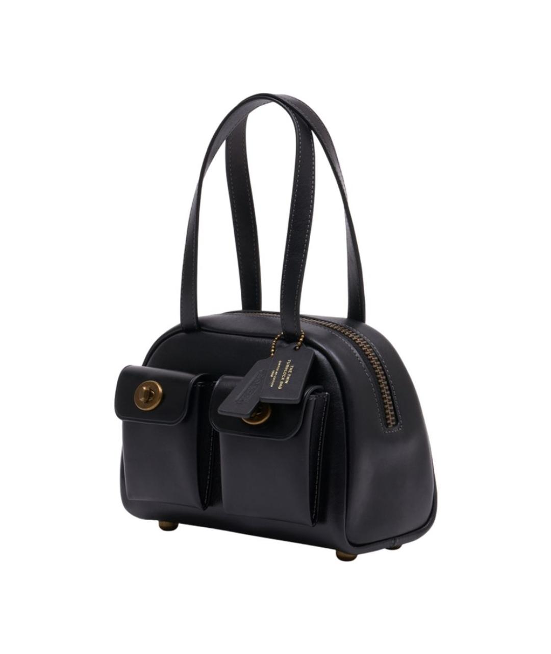 COACH Черная кожаная сумка через плечо, фото 2