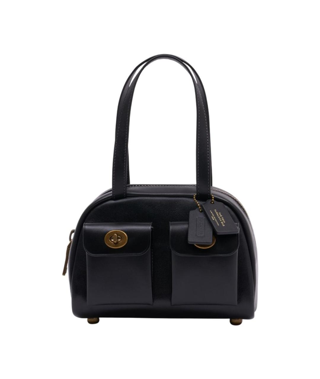 COACH Черная кожаная сумка через плечо, фото 1