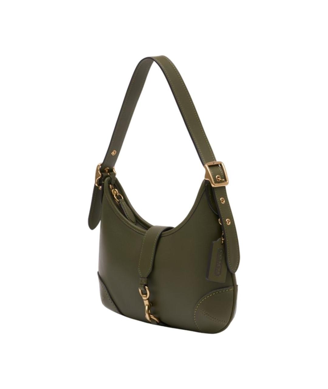 COACH Зеленая кожаная сумка через плечо, фото 2