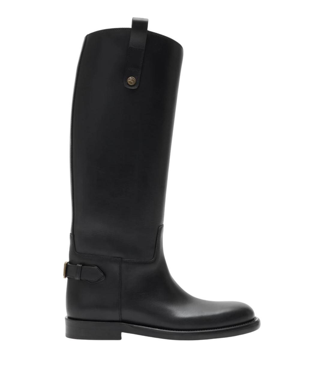 BURBERRY Черные кожаные сапоги, фото 1