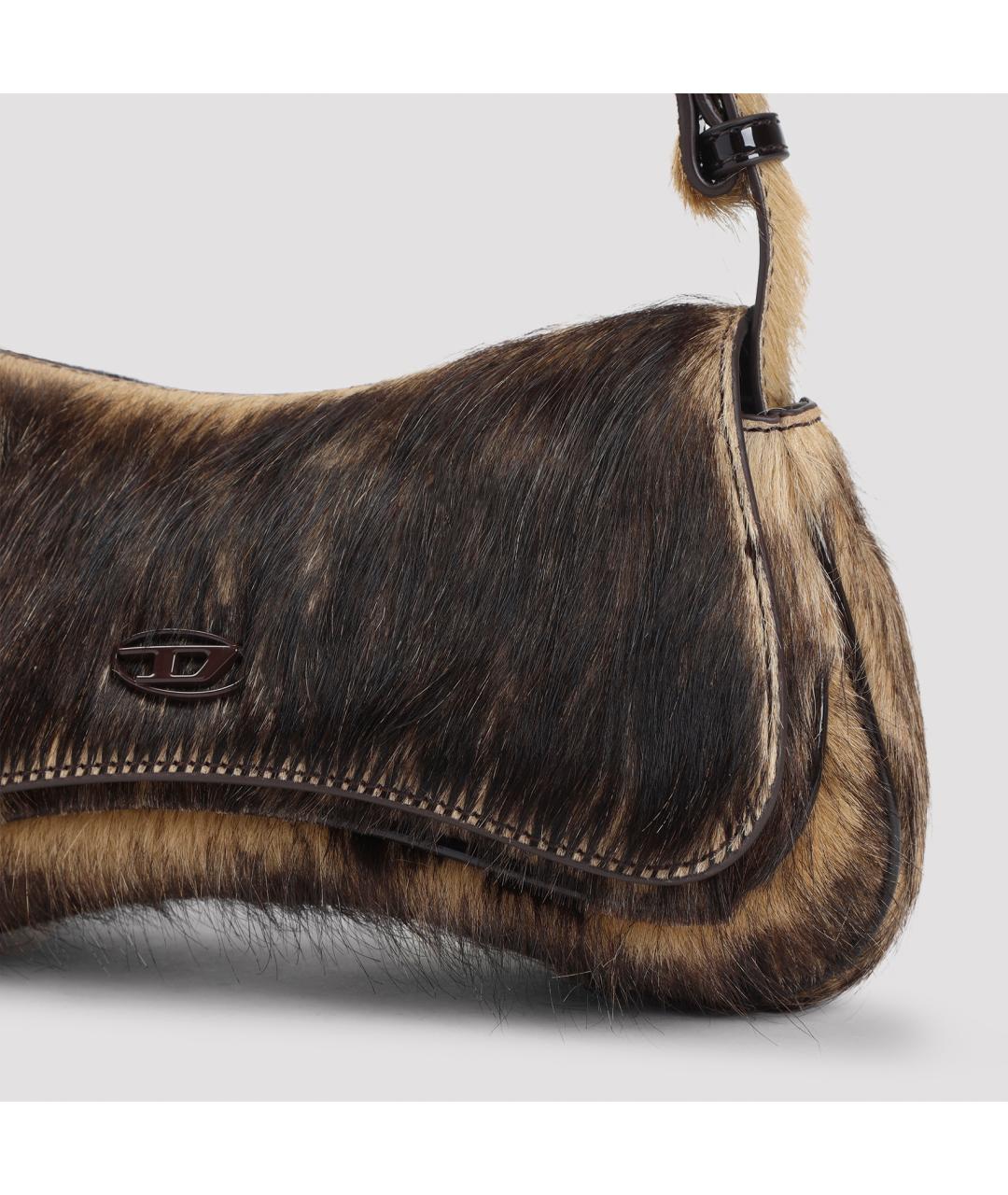 DIESEL Коричневая кожаная сумка через плечо, фото 3