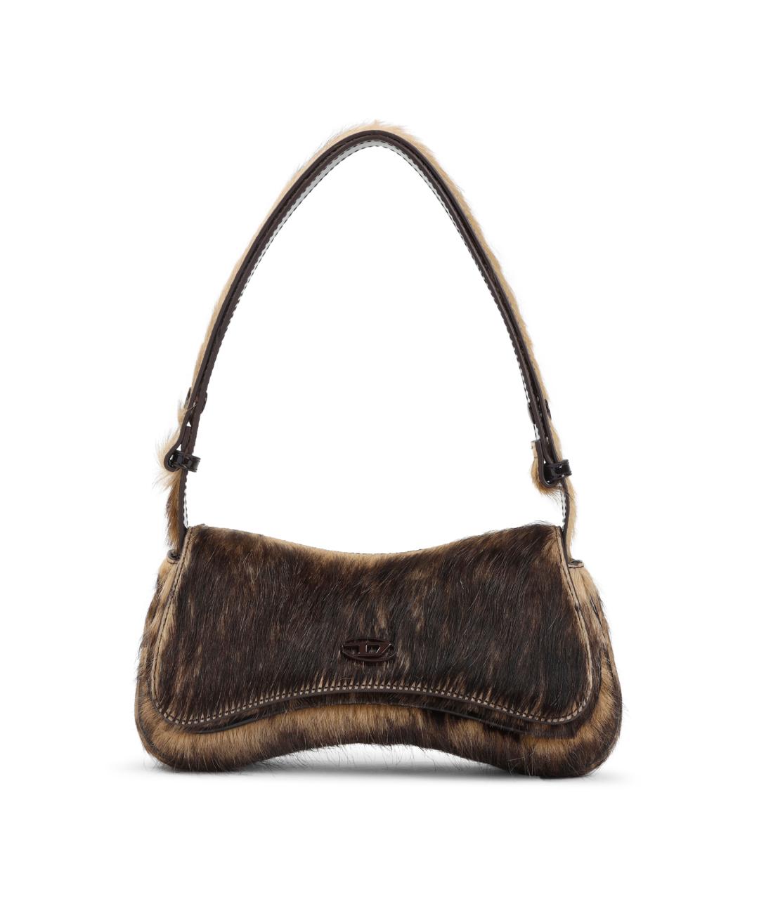 DIESEL Коричневая кожаная сумка через плечо, фото 1