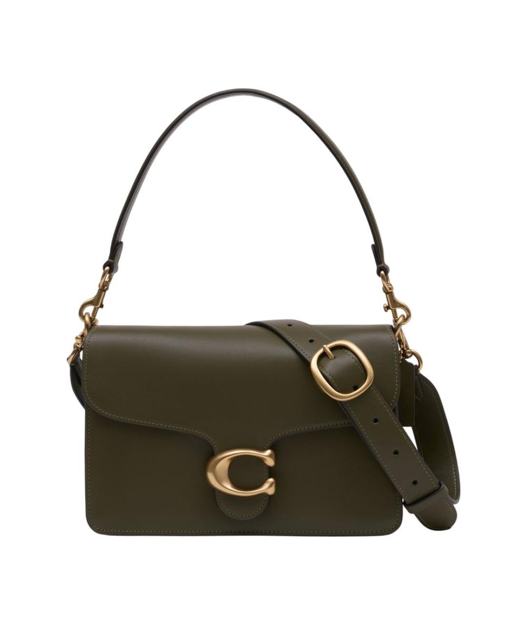 COACH Зеленая кожаная сумка через плечо, фото 1