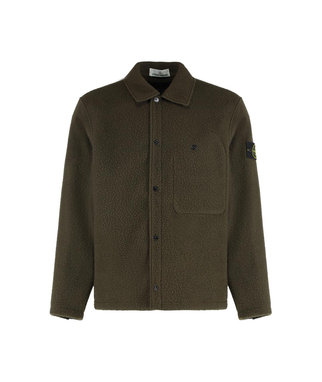 STONE ISLAND Зеленая шерстяная кэжуал рубашка, фото 1