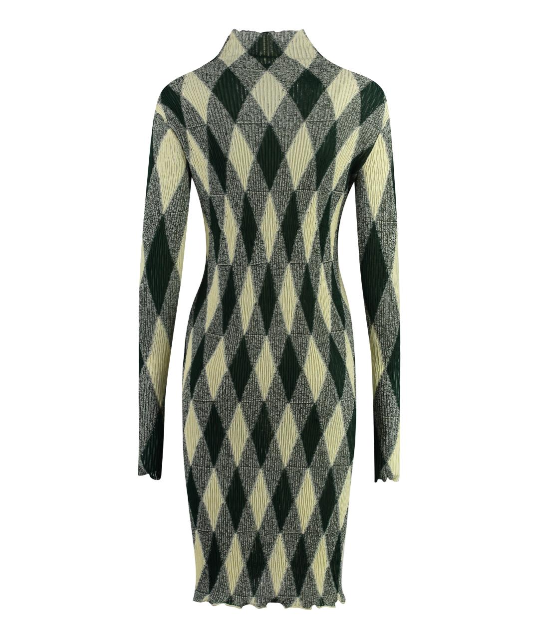 BURBERRY Зеленые хлопковое повседневное платье, фото 2