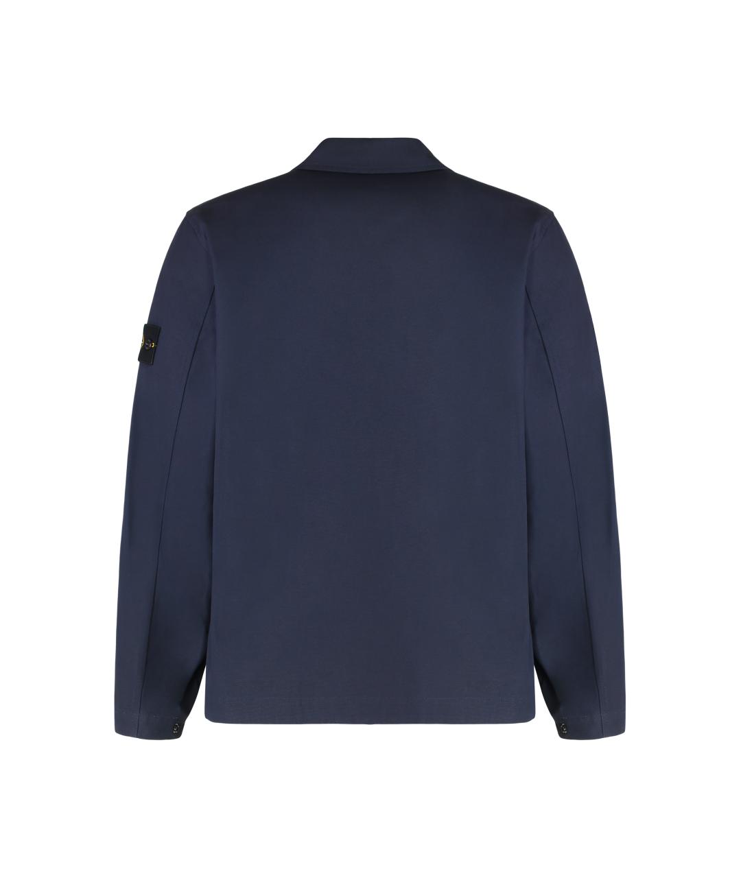 STONE ISLAND Синяя хлопковая кэжуал рубашка, фото 3