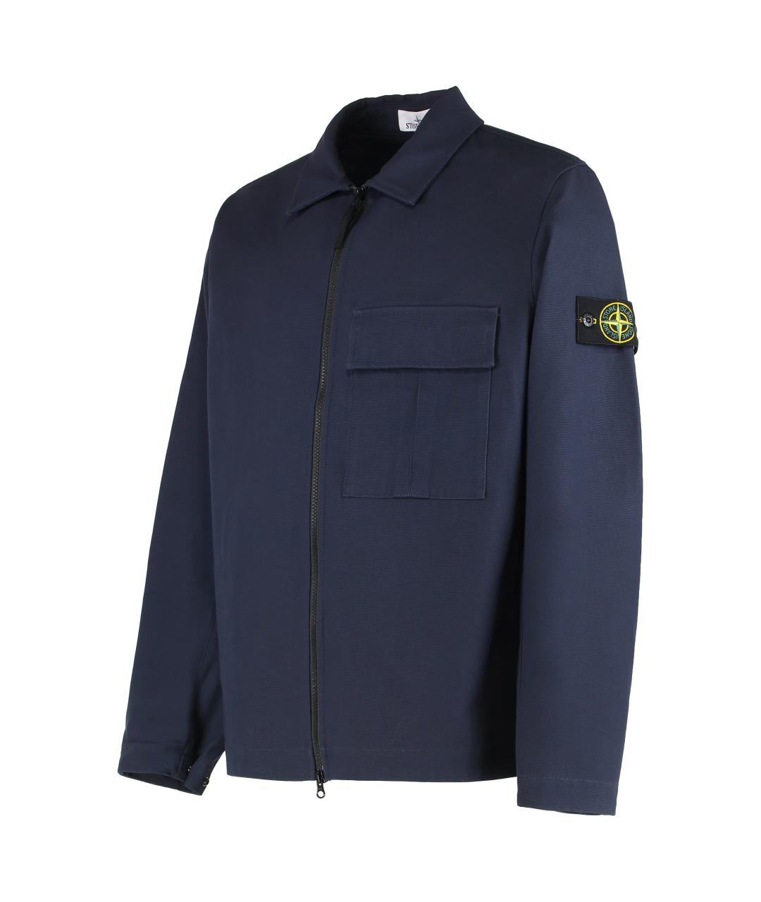 STONE ISLAND Синяя хлопковая кэжуал рубашка, фото 2