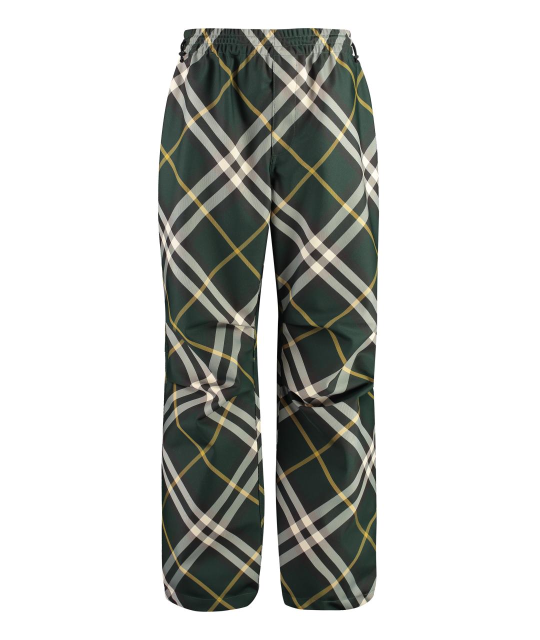 BURBERRY Зеленые полиэстеровые повседневные брюки, фото 1