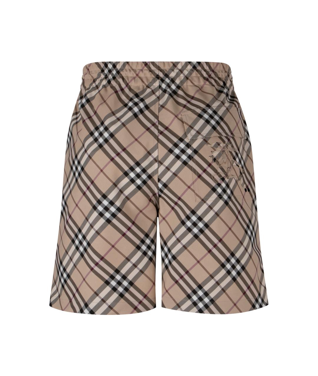 BURBERRY Бежевые полиэстеровые шорты, фото 2