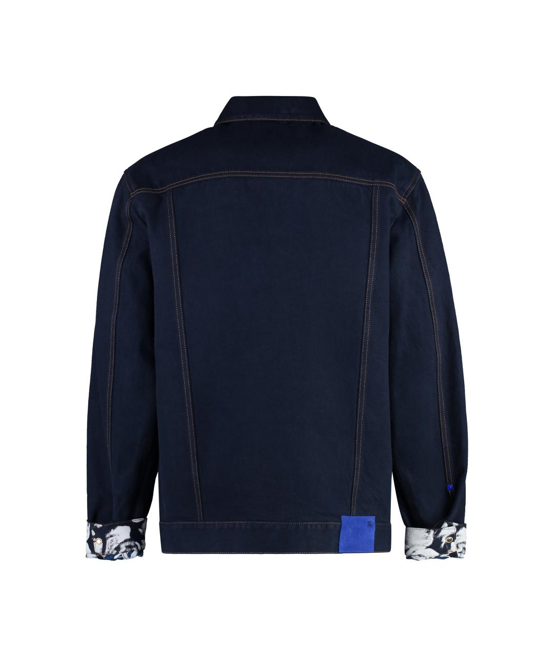 BURBERRY Синяя хлопковая куртка, фото 2