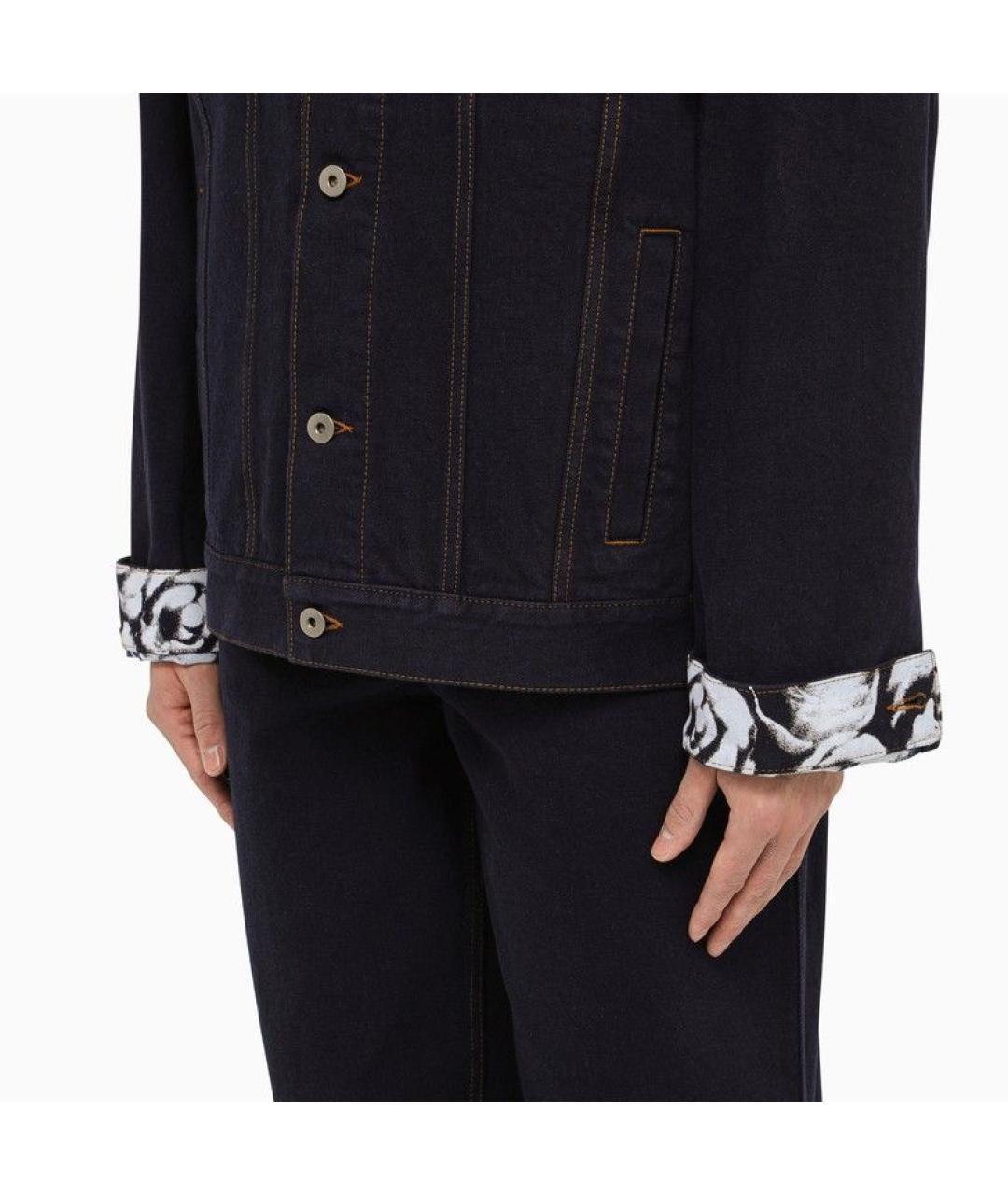 BURBERRY Синяя хлопковая куртка, фото 4