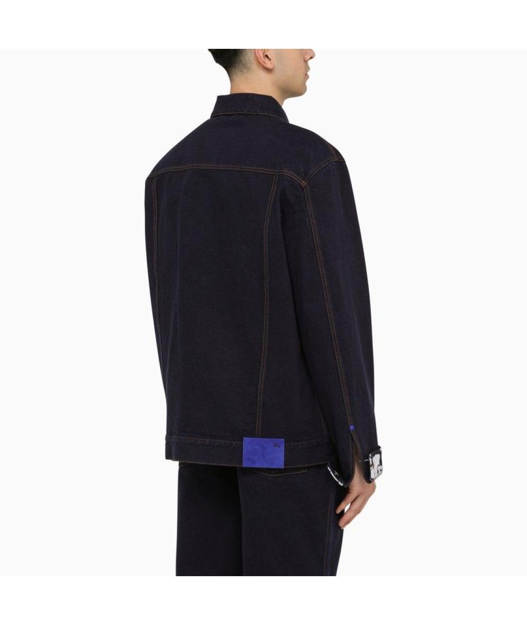 BURBERRY Синяя хлопковая куртка, фото 3
