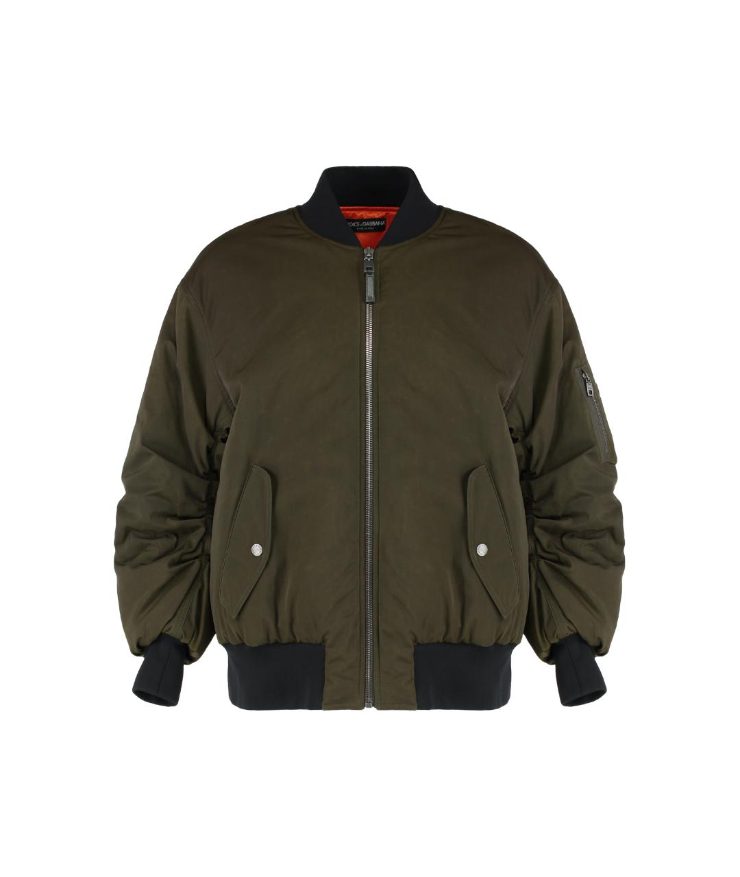 DOLCE&GABBANA Зеленая полиэстеровая куртка, фото 1