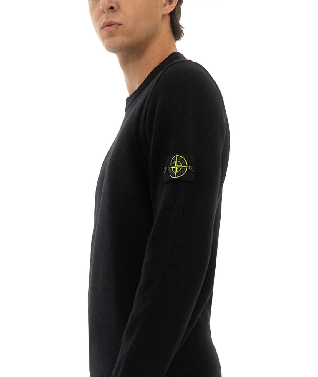 STONE ISLAND Черный шерстяной джемпер / свитер, фото 2
