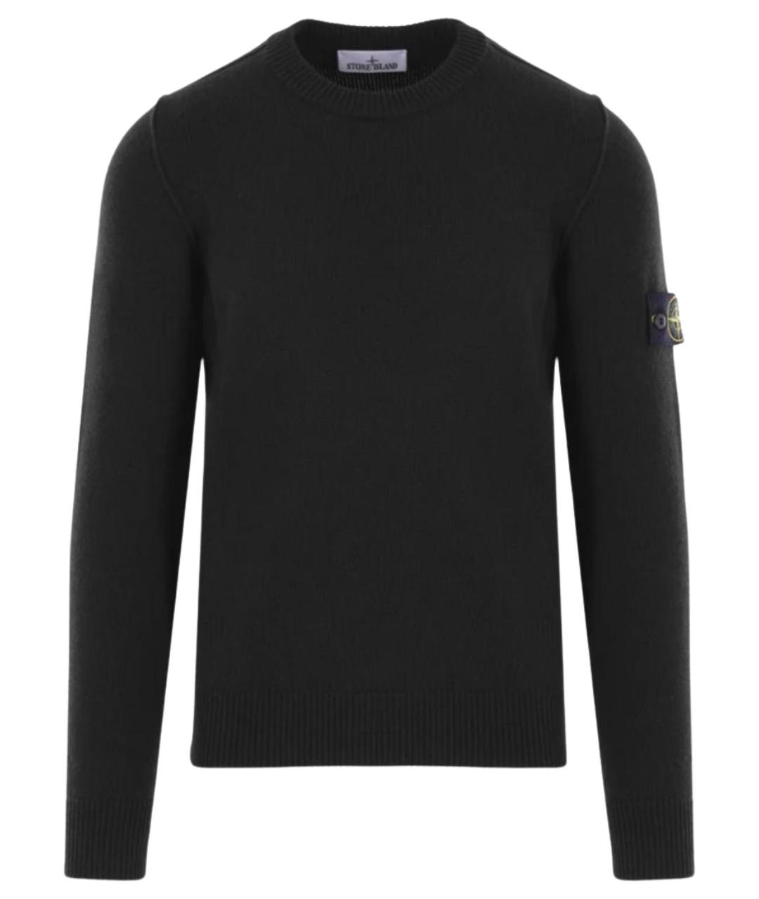 STONE ISLAND Черный шерстяной джемпер / свитер, фото 1