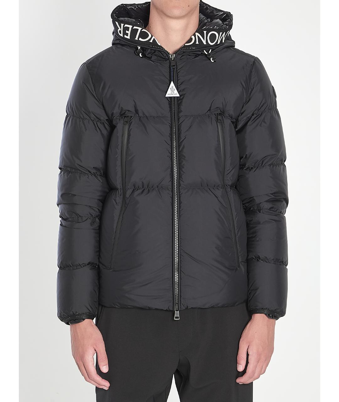 MONCLER Черный полиамидовый пуховик, фото 2