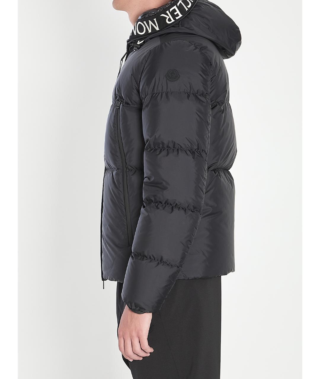 MONCLER Черный полиамидовый пуховик, фото 4