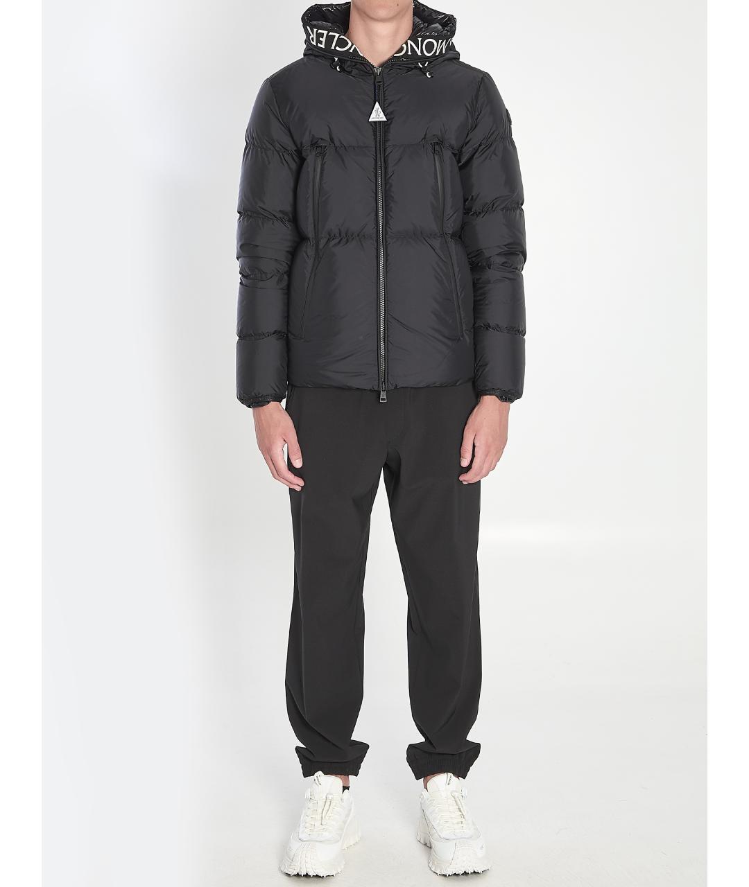 MONCLER Черный полиамидовый пуховик, фото 6