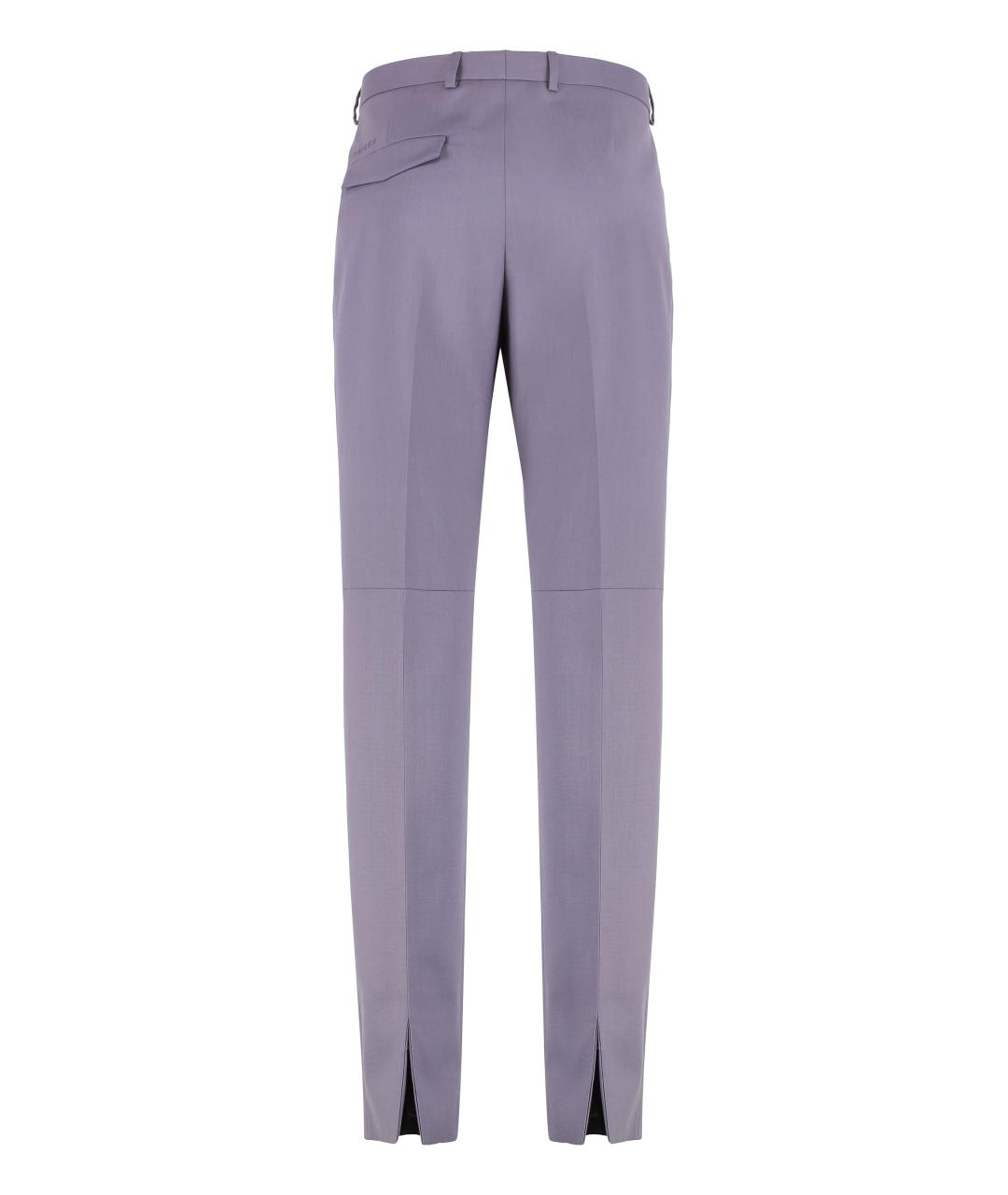 GUCCI Фиолетовые шерстяные повседневные брюки, фото 2