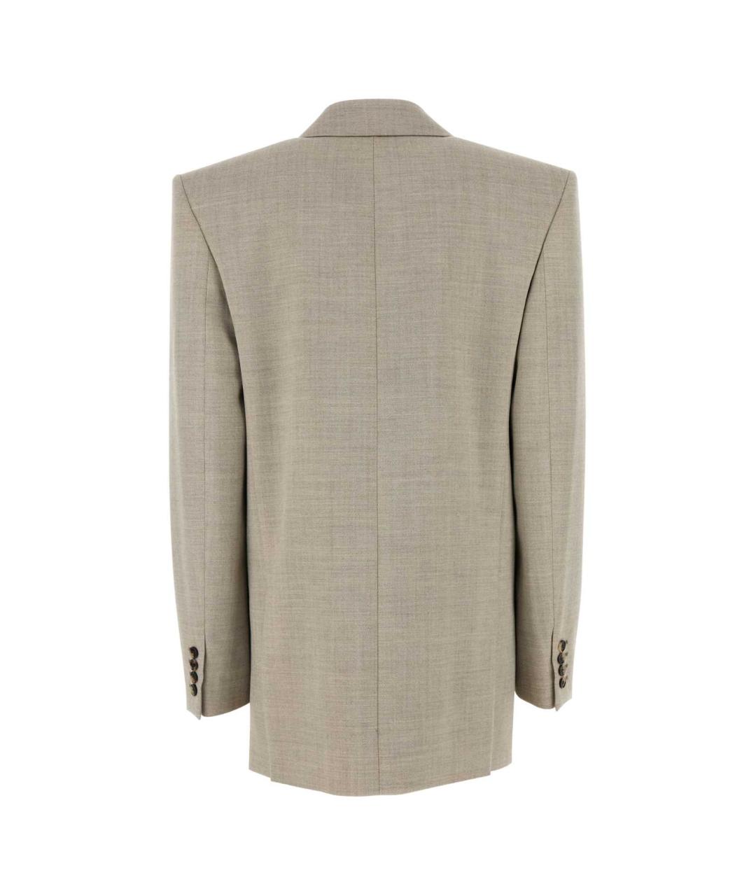 SAINT LAURENT Бежевый шерстяной жакет/пиджак, фото 2