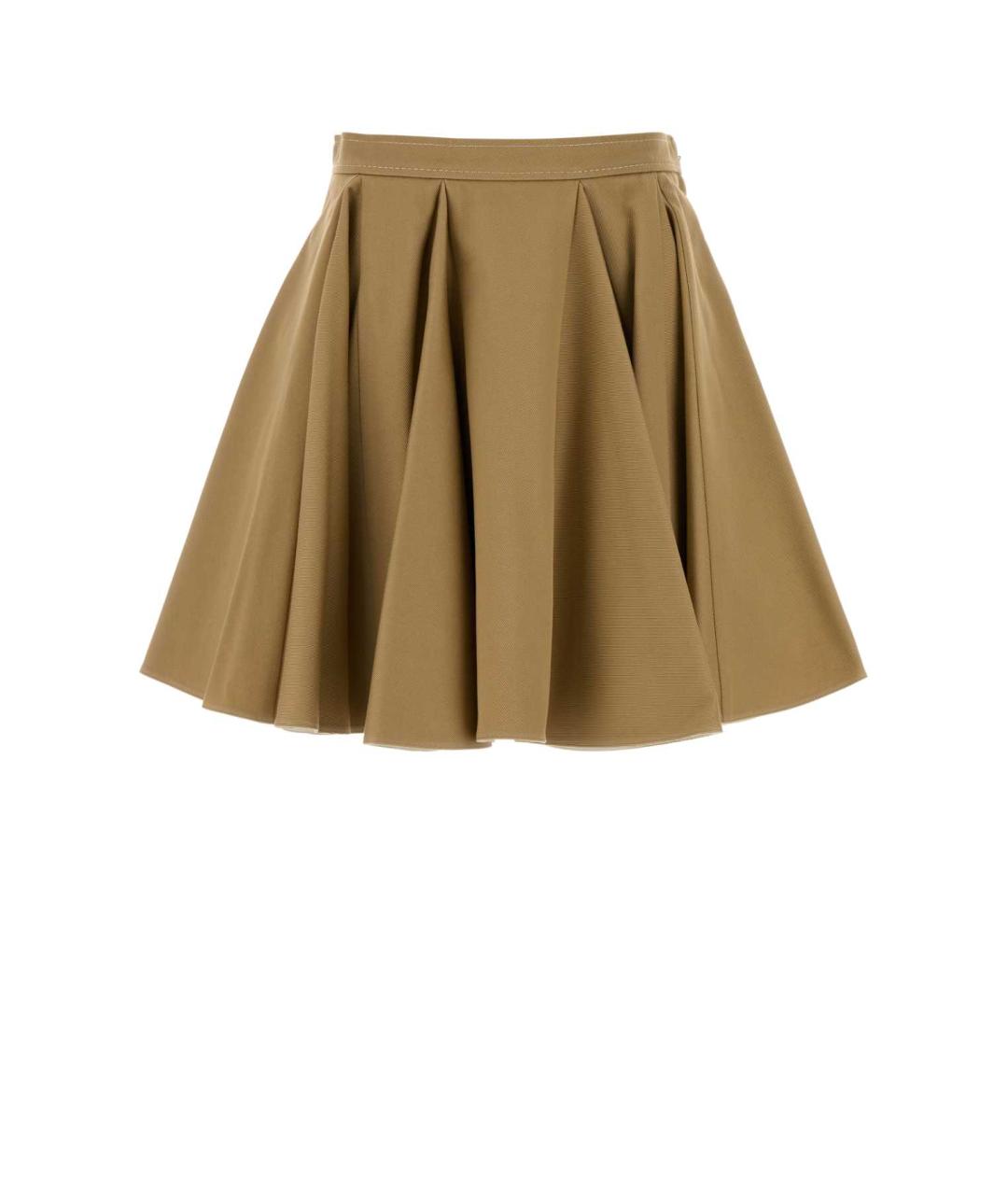 MARNI Бежевая хлопковая юбка мини, фото 1