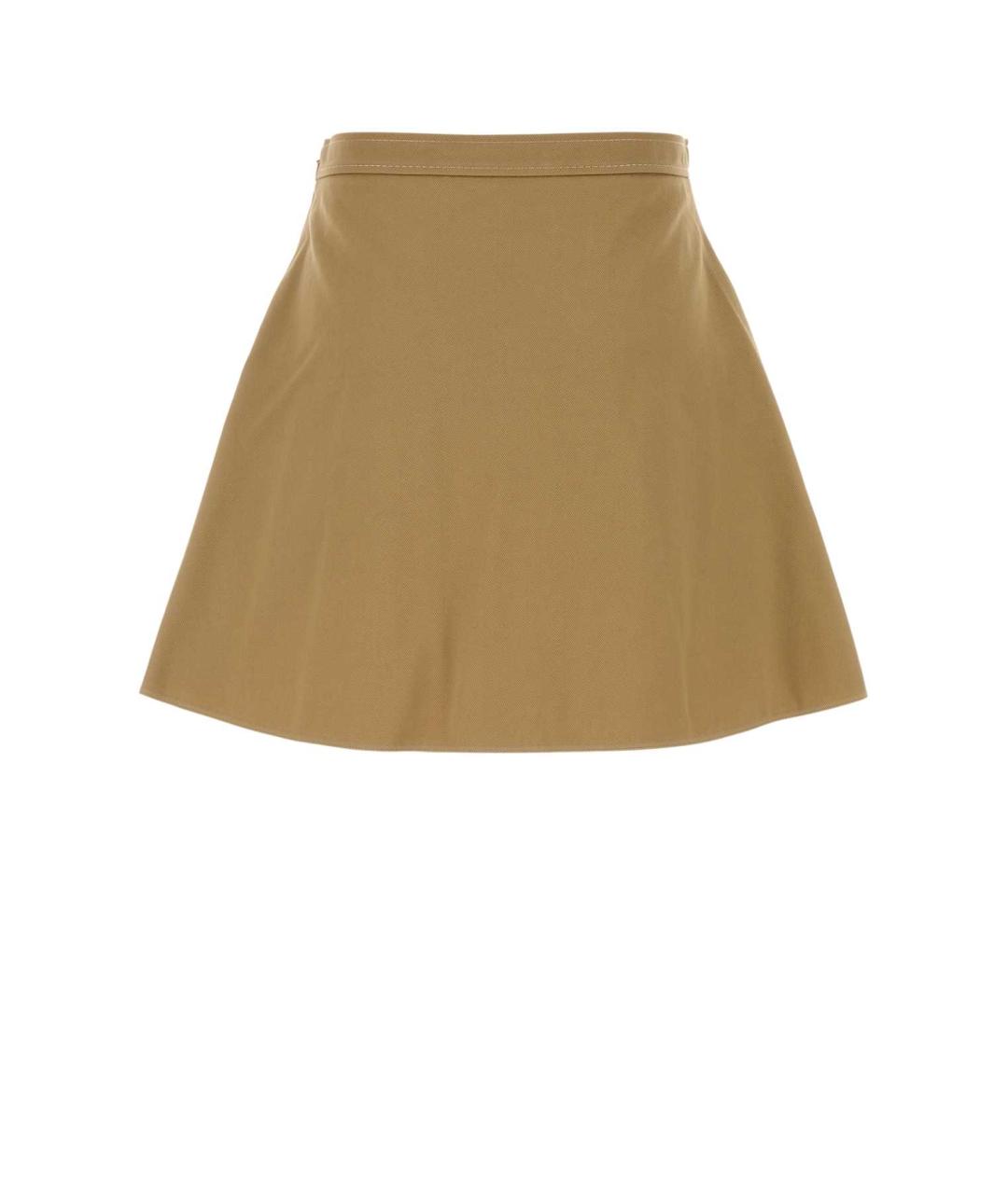 MARNI Бежевая хлопковая юбка мини, фото 2