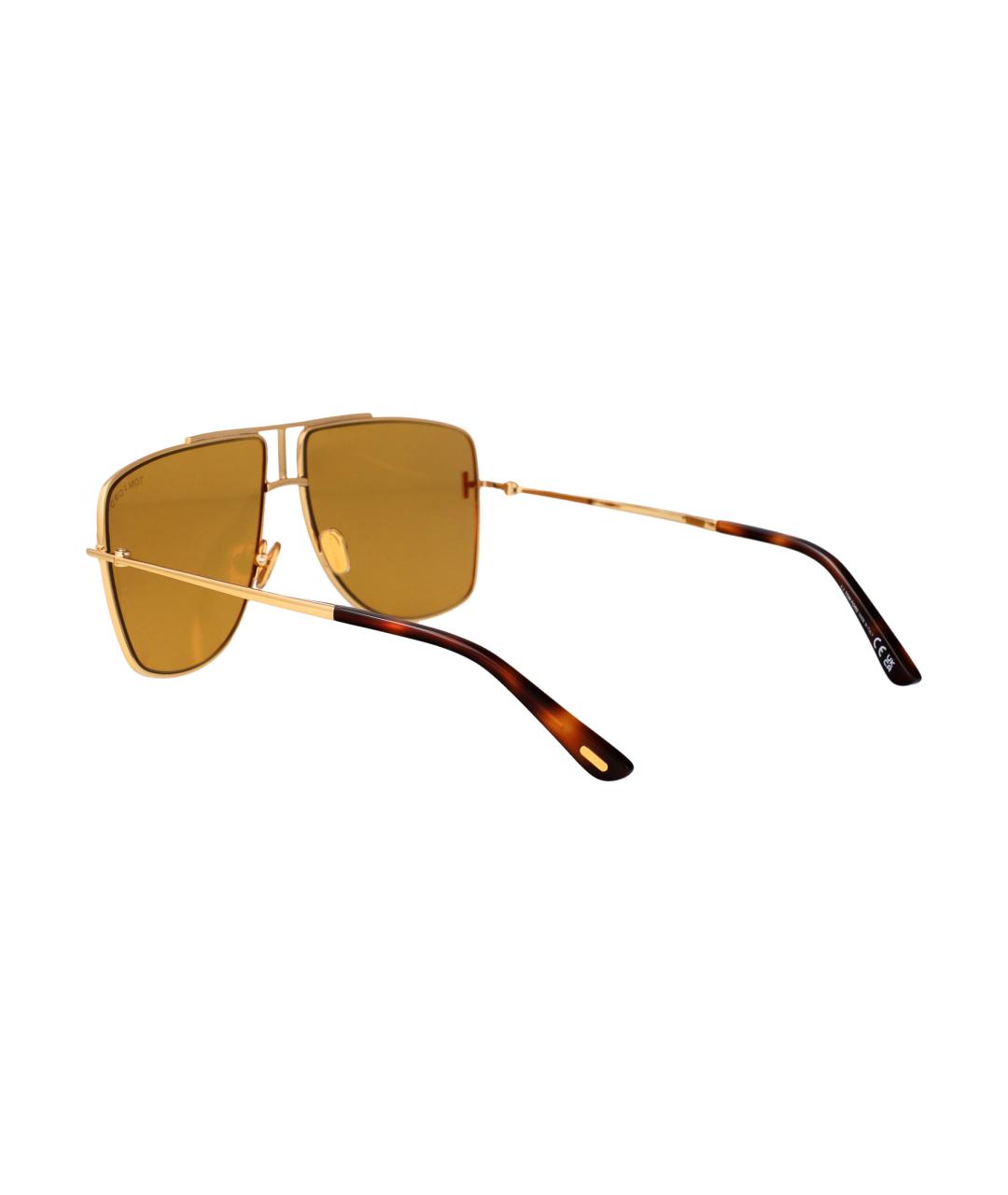 TOM FORD Золотые металлические солнцезащитные очки, фото 4
