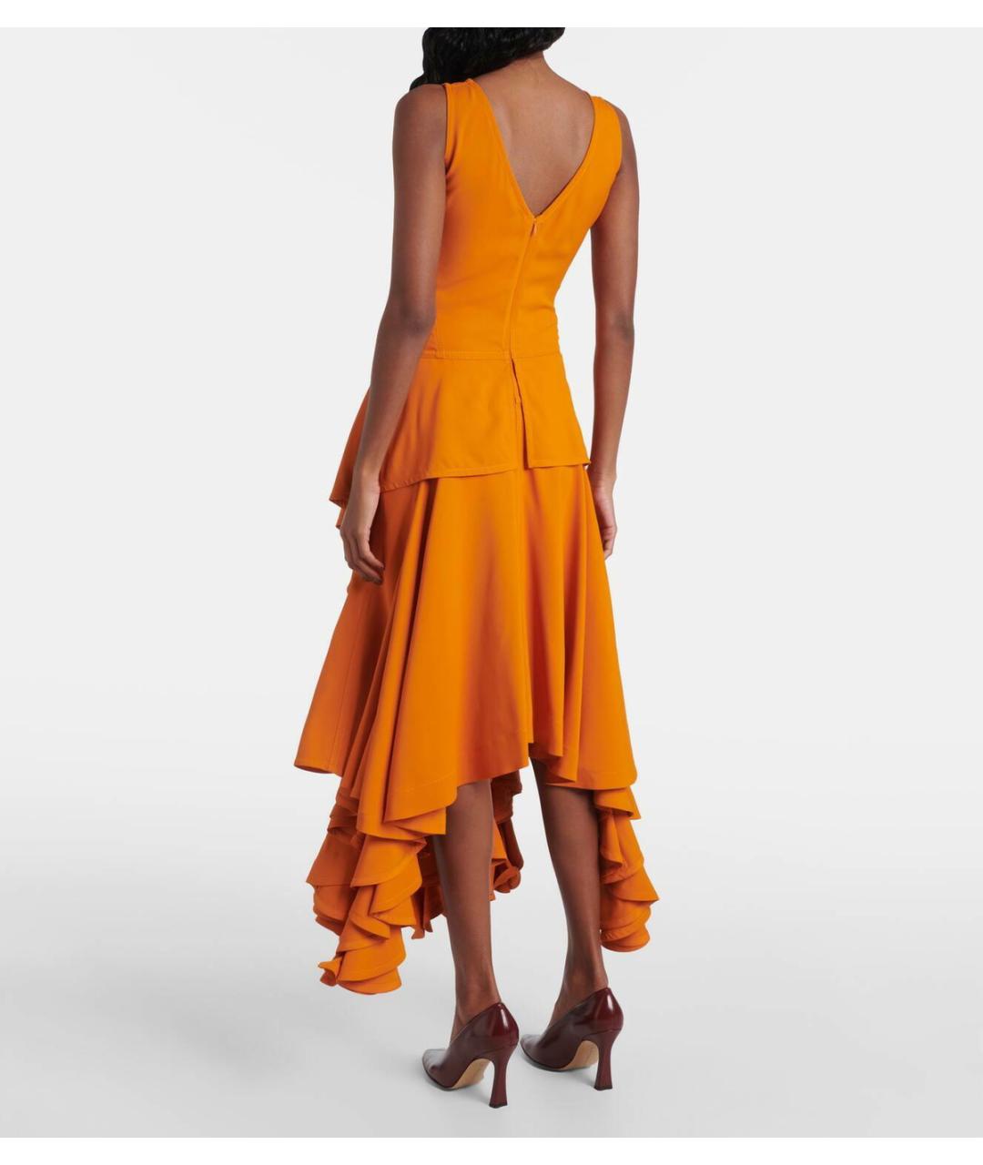 BOTTEGA VENETA Оранжевое вискозное вечернее платье, фото 4