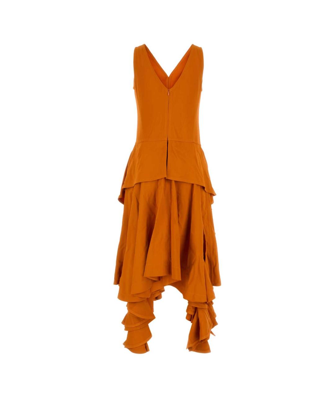 BOTTEGA VENETA Оранжевое вискозное вечернее платье, фото 2