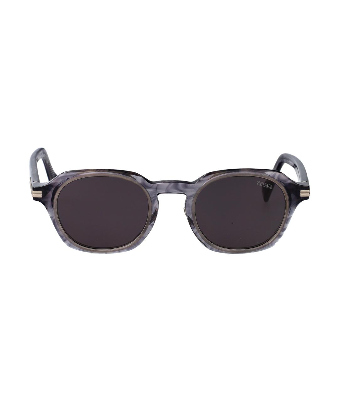 ZEGNA Серые металлические солнцезащитные очки, фото 1