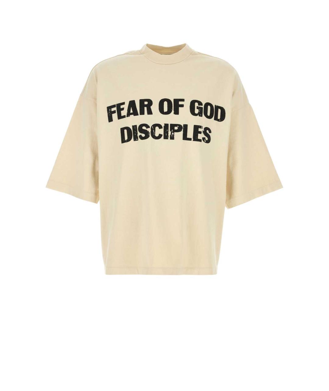 FEAR OF GOD Бежевая хлопковая футболка, фото 1