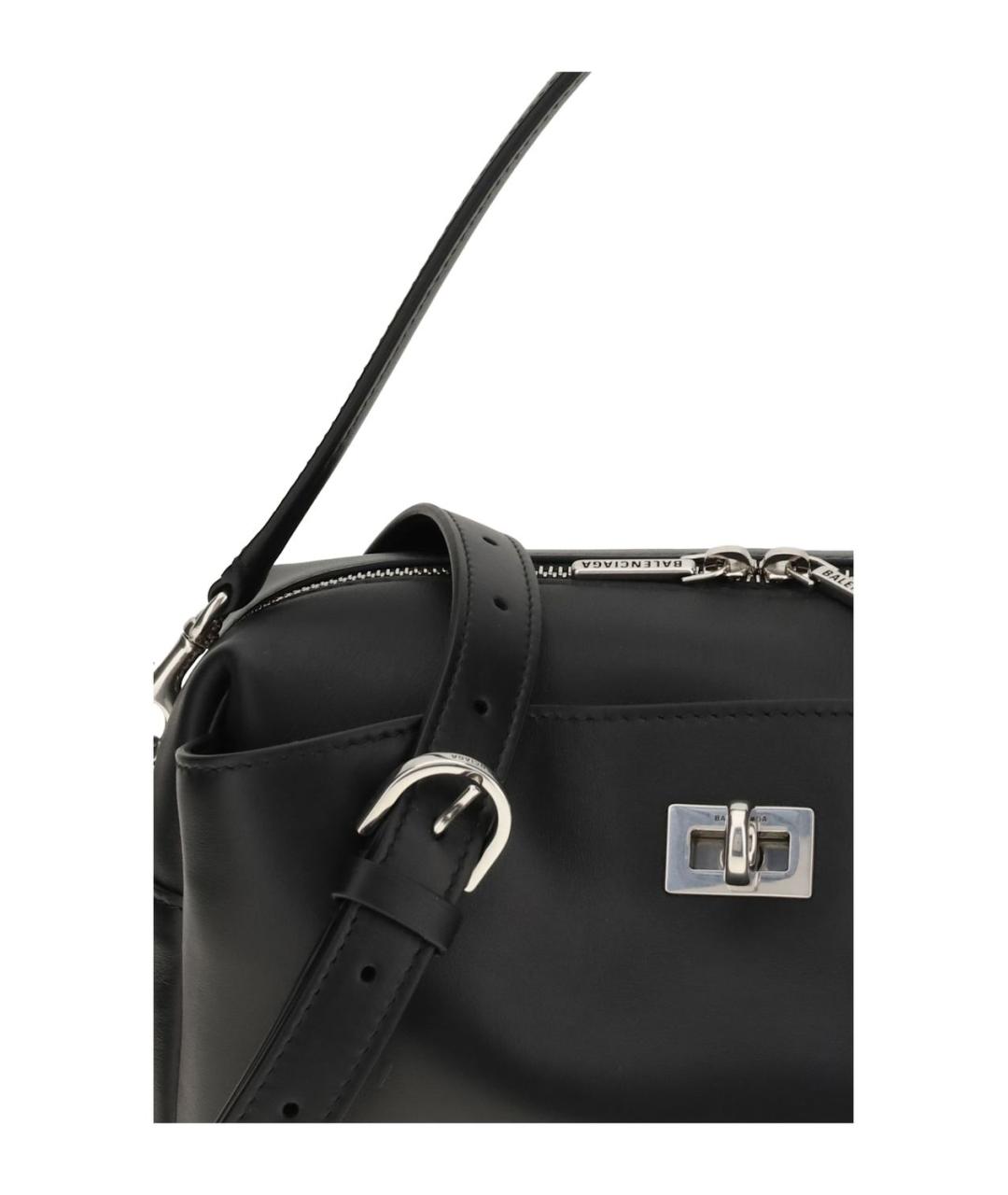 BALENCIAGA Черная кожаная сумка на плечо, фото 4