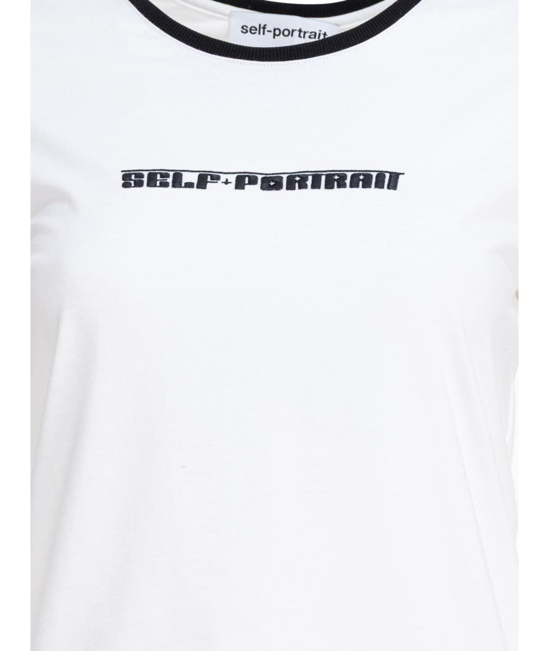 SELF-PORTRAIT Белая хлопковая футболка, фото 3