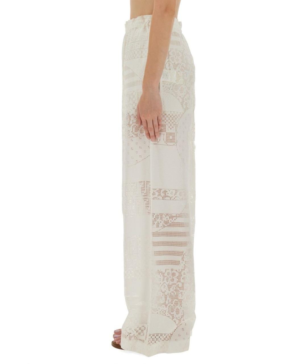 FENDI Белые вискозные прямые брюки, фото 4