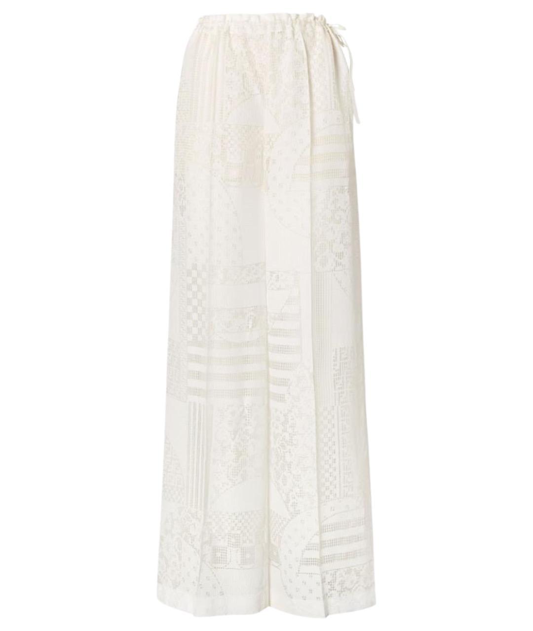 FENDI Белые вискозные прямые брюки, фото 1