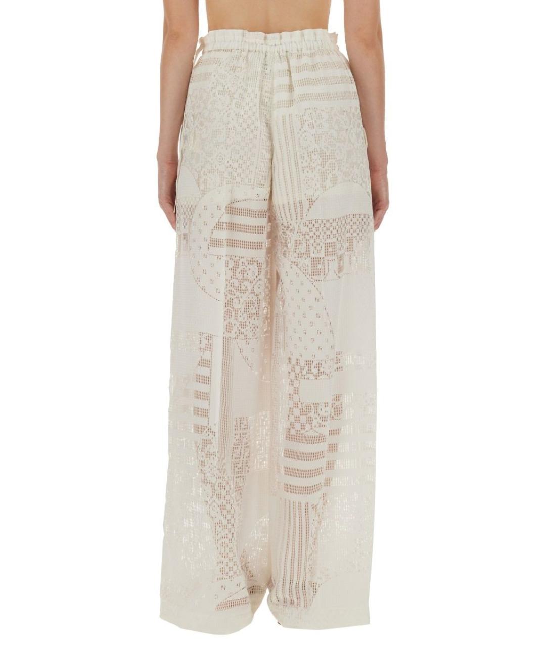 FENDI Белые вискозные прямые брюки, фото 3