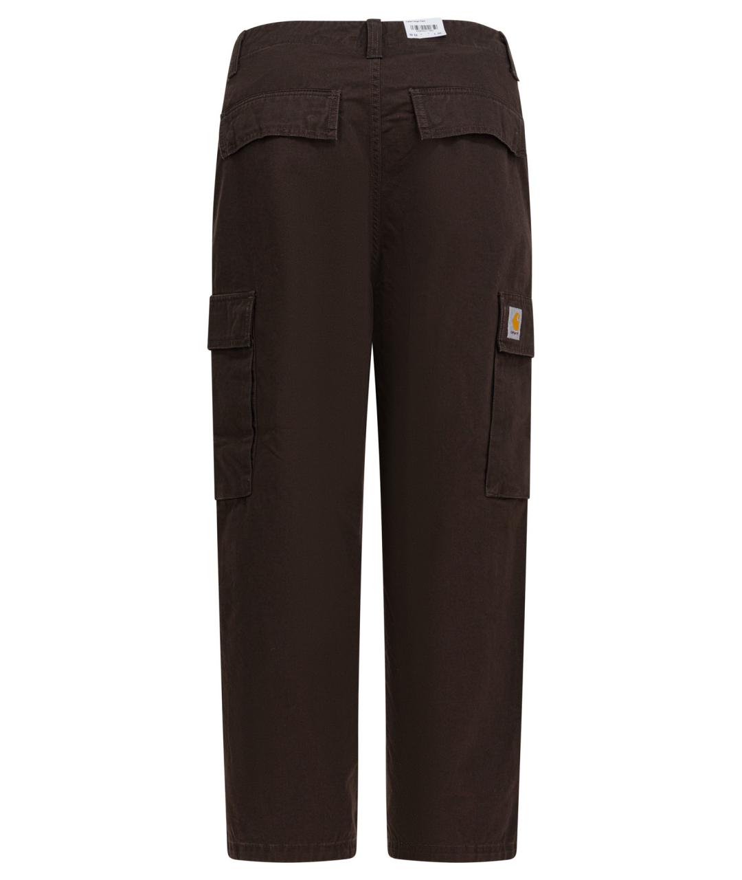 CARHARTT WIP Коричневые хлопковые повседневные брюки, фото 2