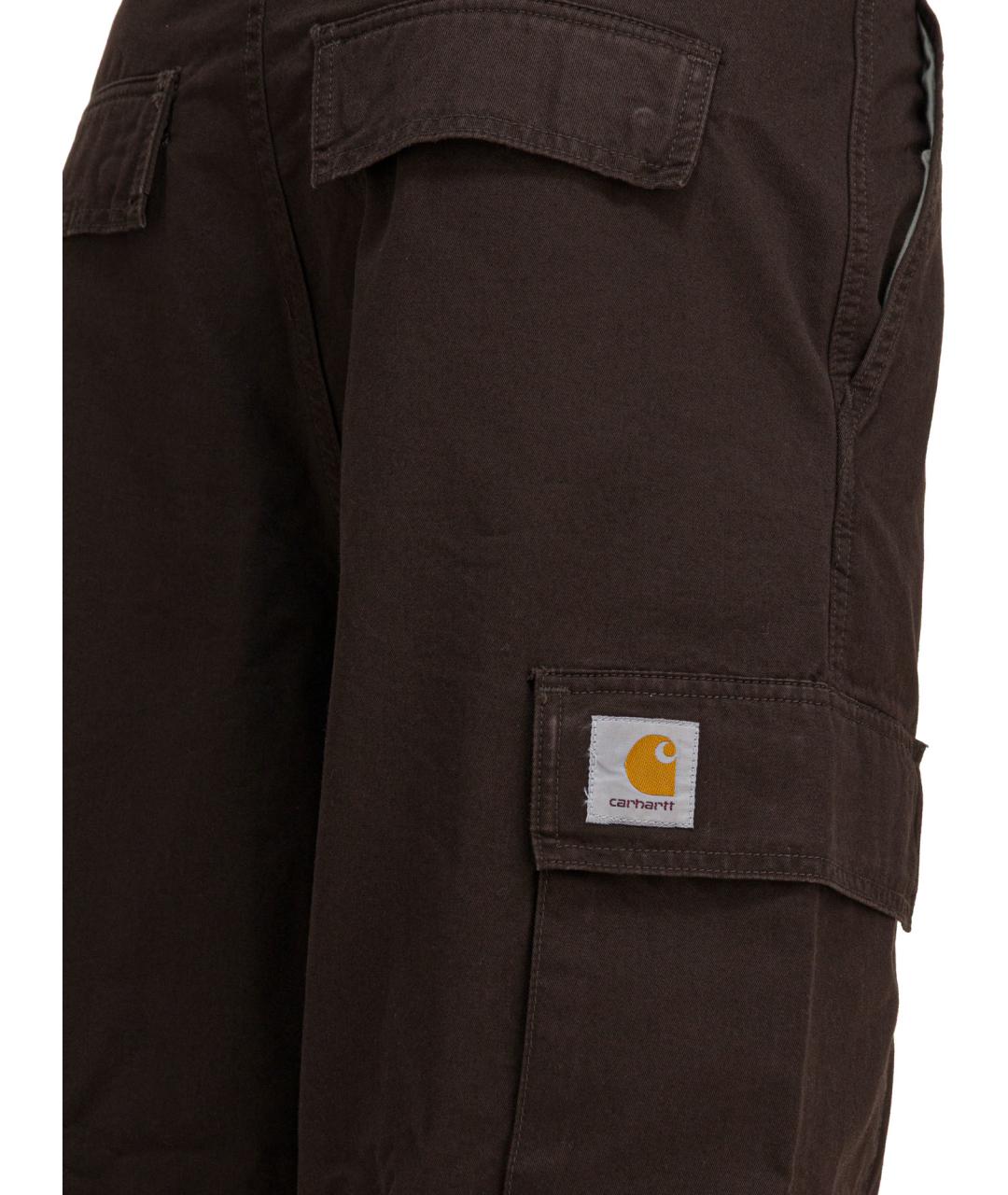 CARHARTT WIP Коричневые хлопковые повседневные брюки, фото 4