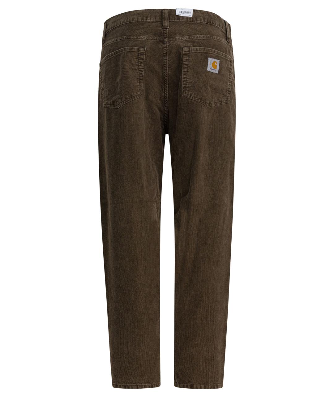 CARHARTT WIP Коричневые хлопковые повседневные брюки, фото 2