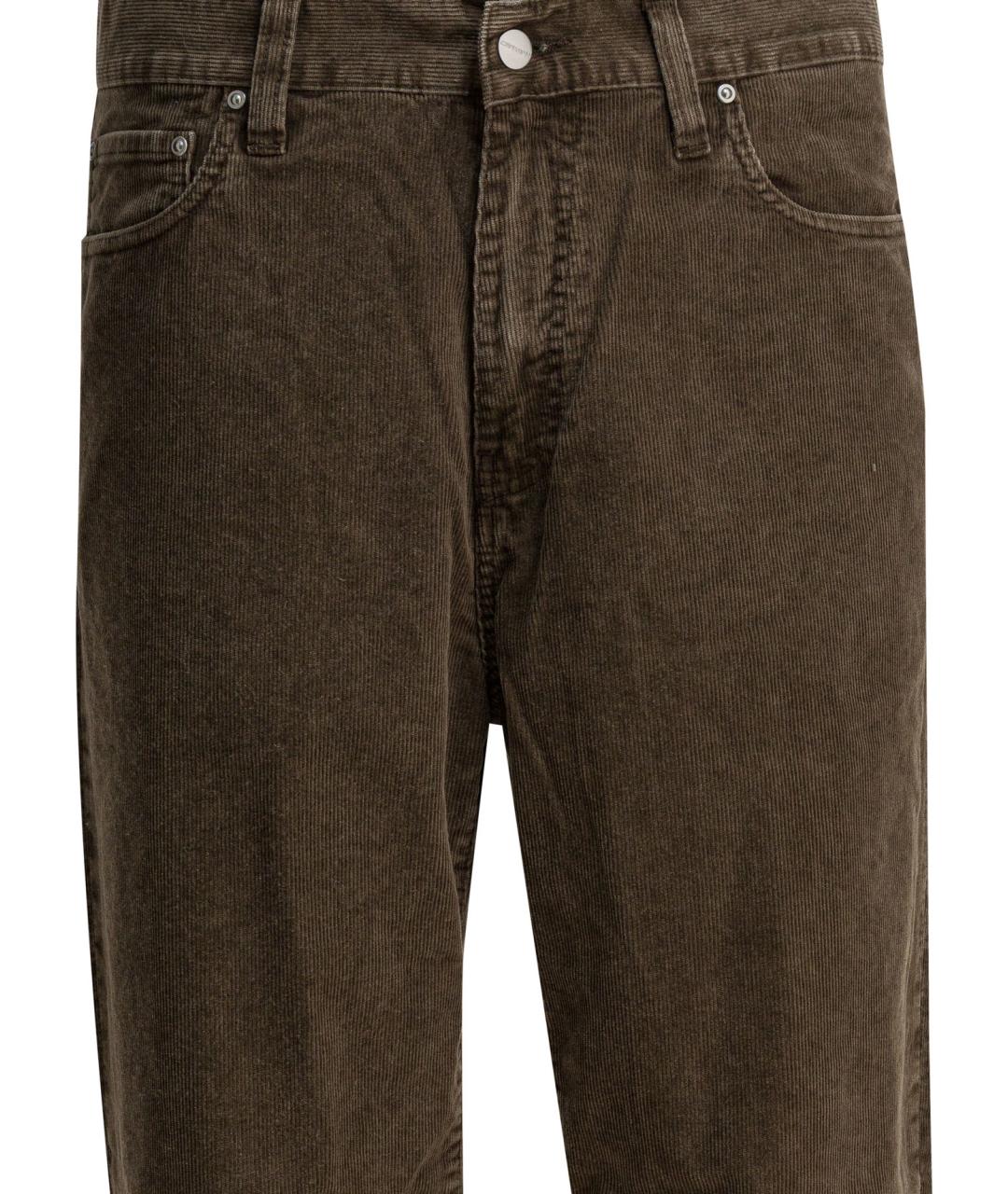 CARHARTT WIP Коричневые хлопковые повседневные брюки, фото 3