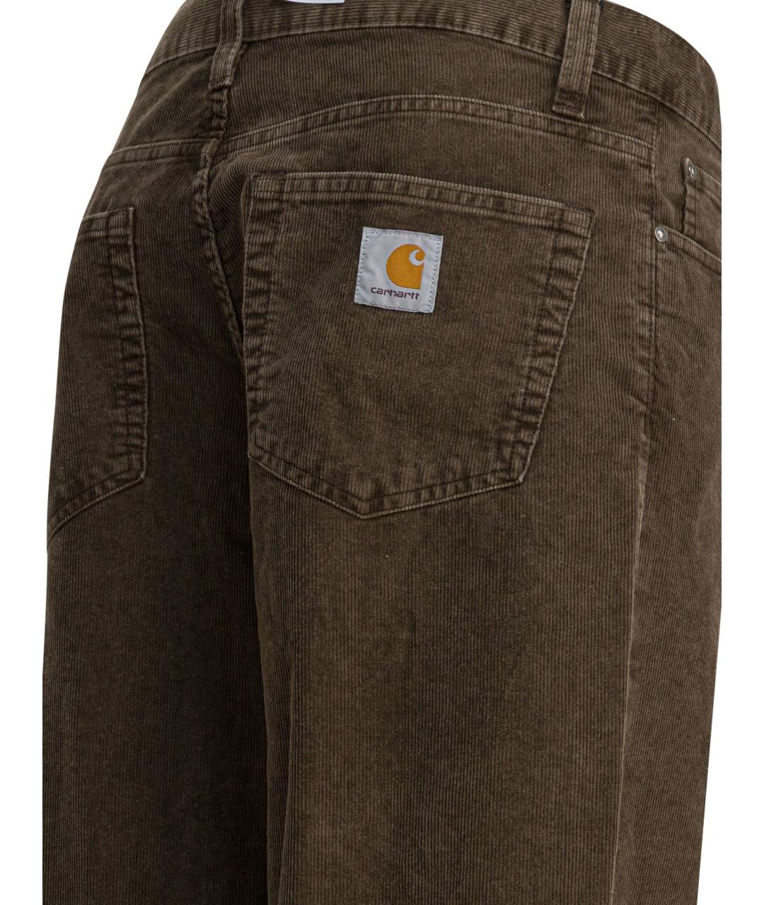 CARHARTT WIP Коричневые хлопковые повседневные брюки, фото 4