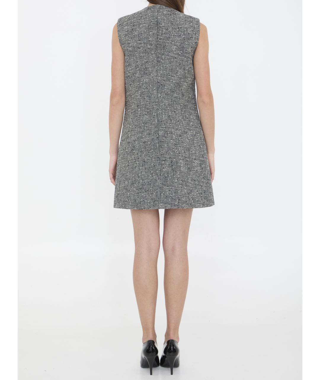 GUCCI Серое шерстяное повседневное платье, фото 4